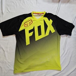 Fox Men's Cycling Jersey, Size Large Neon Yellow "Fox Flow"